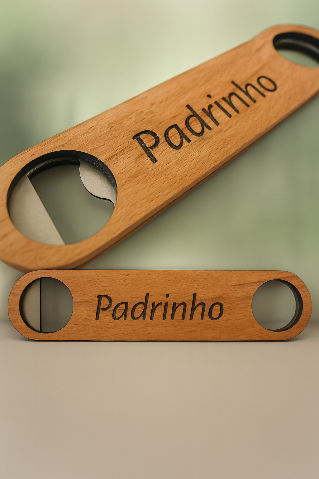 Abridor de Garrafas em Madeira Personalizado – “Padrinho”