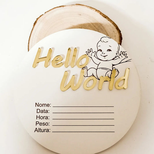 Placa de Nascimento (HELLO WORLD)