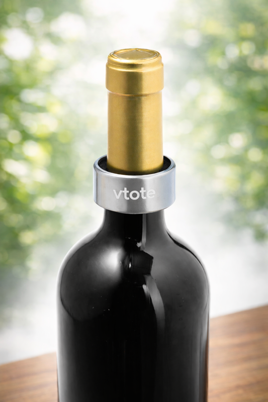 Recolhe-gotas em aço inox para garrafa de vinho com gravação laser personalizada Vtote