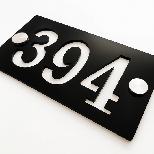 Placa de Número de Quarto em Acrílico Preto - Ideal para Hotéis e Alojamentos Locais