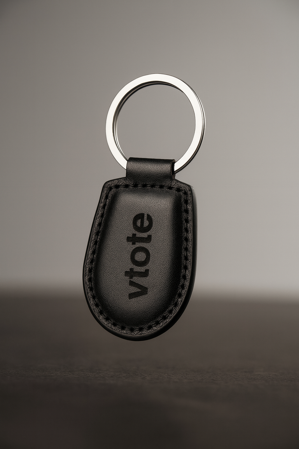 Porta-chaves elegante em PU imitação de pele com opção de personalização a laser