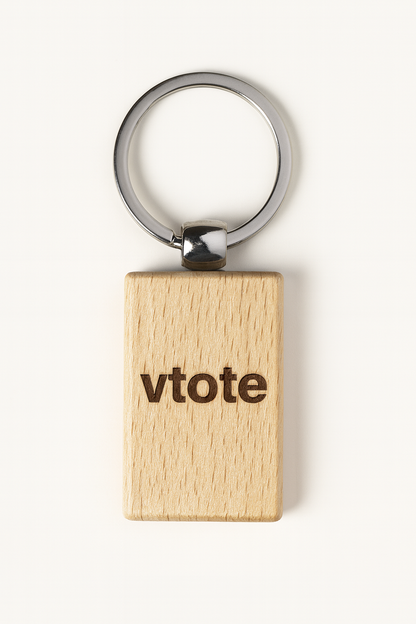 Porta-chaves ecológico em madeira de faia – redondo ou retangular