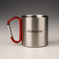Caneca inox com mosquetão e personalização ideal para aventura e brindes corporativos